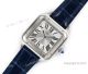 Swiss Grade 1 Cartier Santos Dumont SS Blue Leather Band Lovers Watch Super Clone (2)_th.jpg